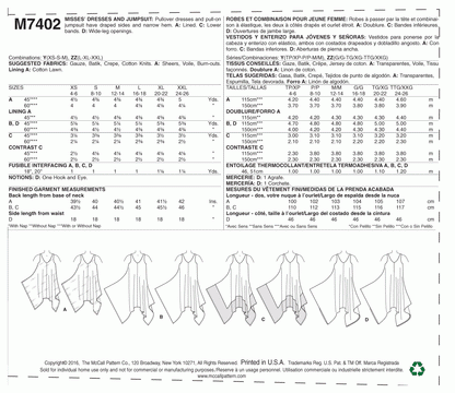 McCall's Pattern M7402 (4-6-8-10-12-14)