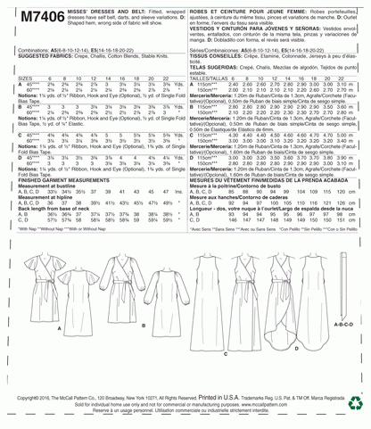 McCall's Pattern M7406 (6-8-10-12-14)