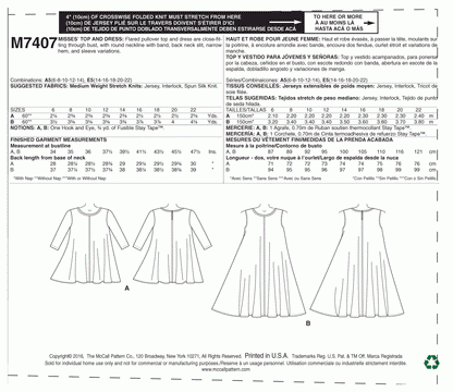 McCall's Pattern M7407 (6-8-10-12-14)