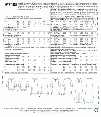 McCall's Pattern M7408 (4-6-8-10-12-14)