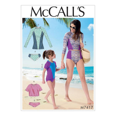 Know Me PDF Sewing Pattern ME2037 Women's One-Piece Swimsuit and Cover-Up