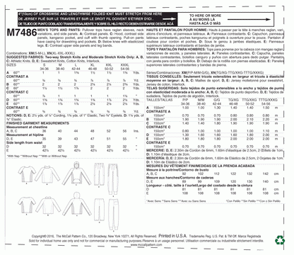 McCall's Pattern M7486 XM (SML-MED-LRG)