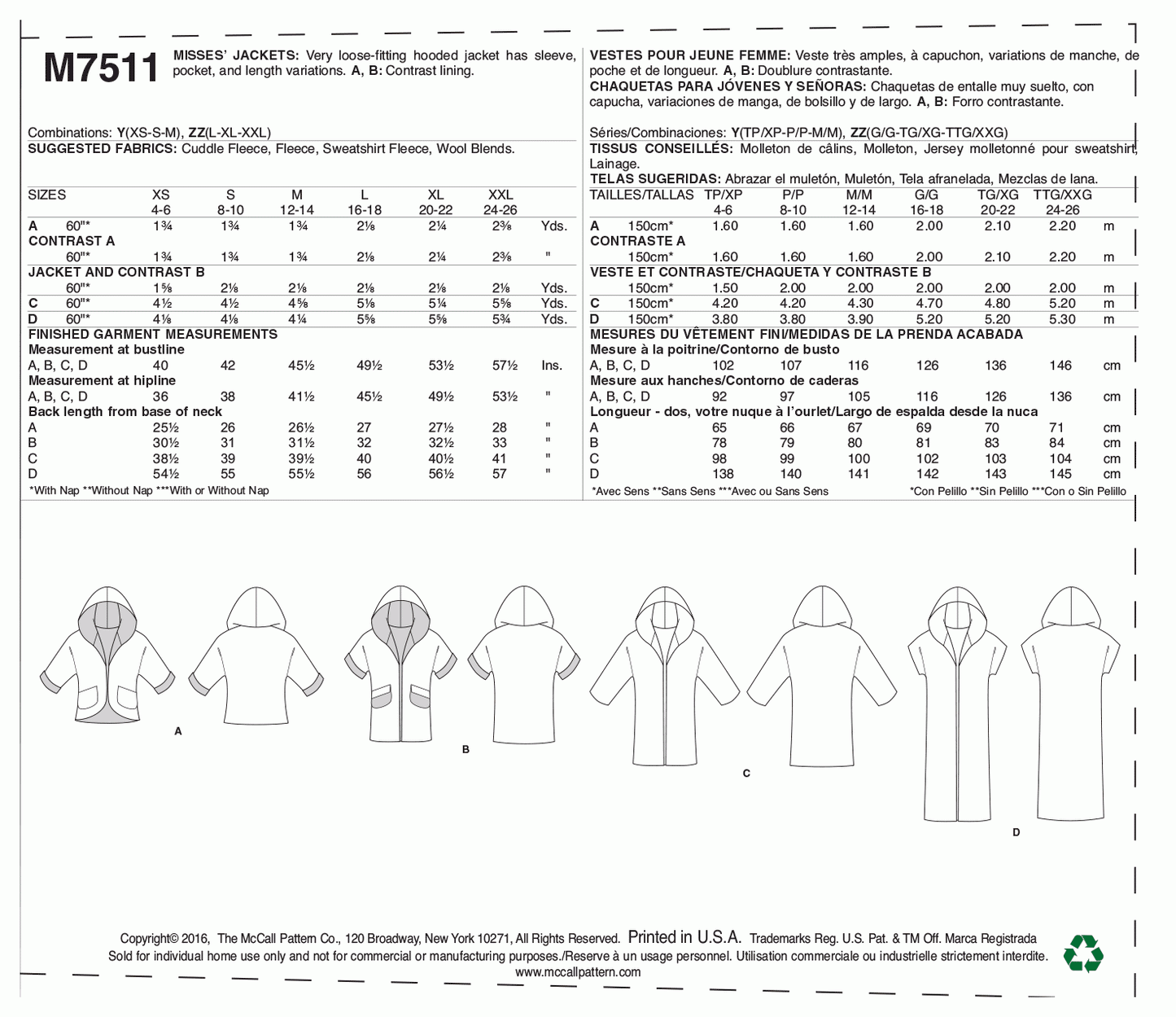 McCall's Pattern M7511 (4-6-8-10-12-14)