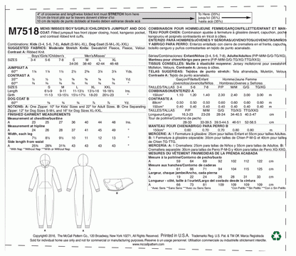 McCall's Pattern M7518 (3-4-5-6-7-8 (Kids))