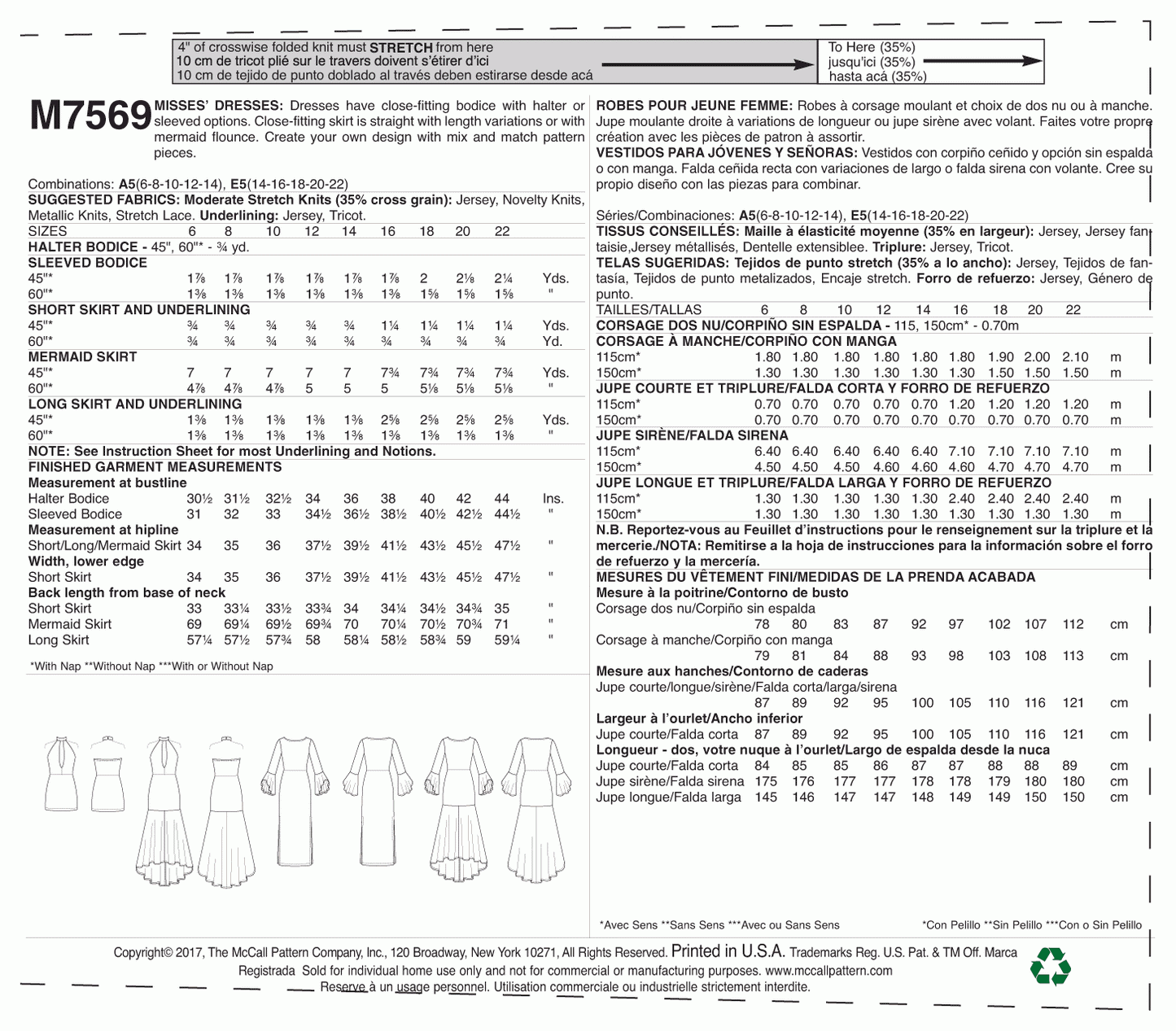 McCall's Pattern M7569 A5 (6-8-10-12-14)