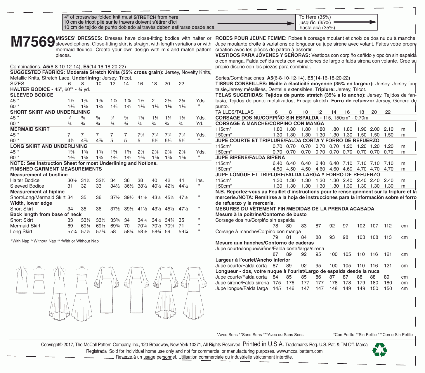 McCall's Pattern M7569 A5 (6-8-10-12-14)