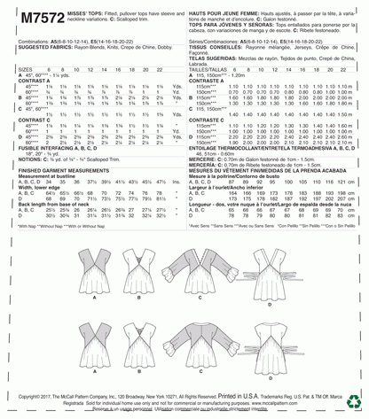 McCall's Pattern M7572 A5 (6-8-10-12-14)