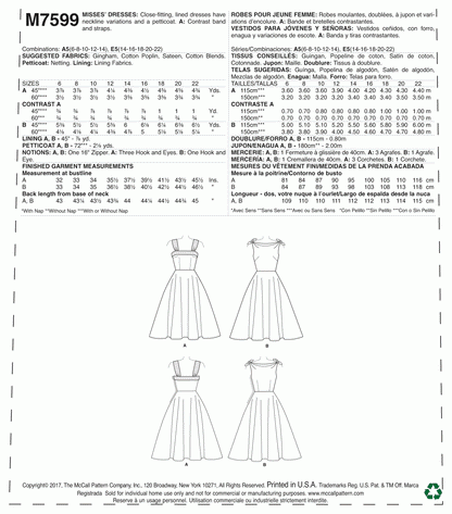 McCall's Pattern M7599 A5 (6-8-10-12-14)