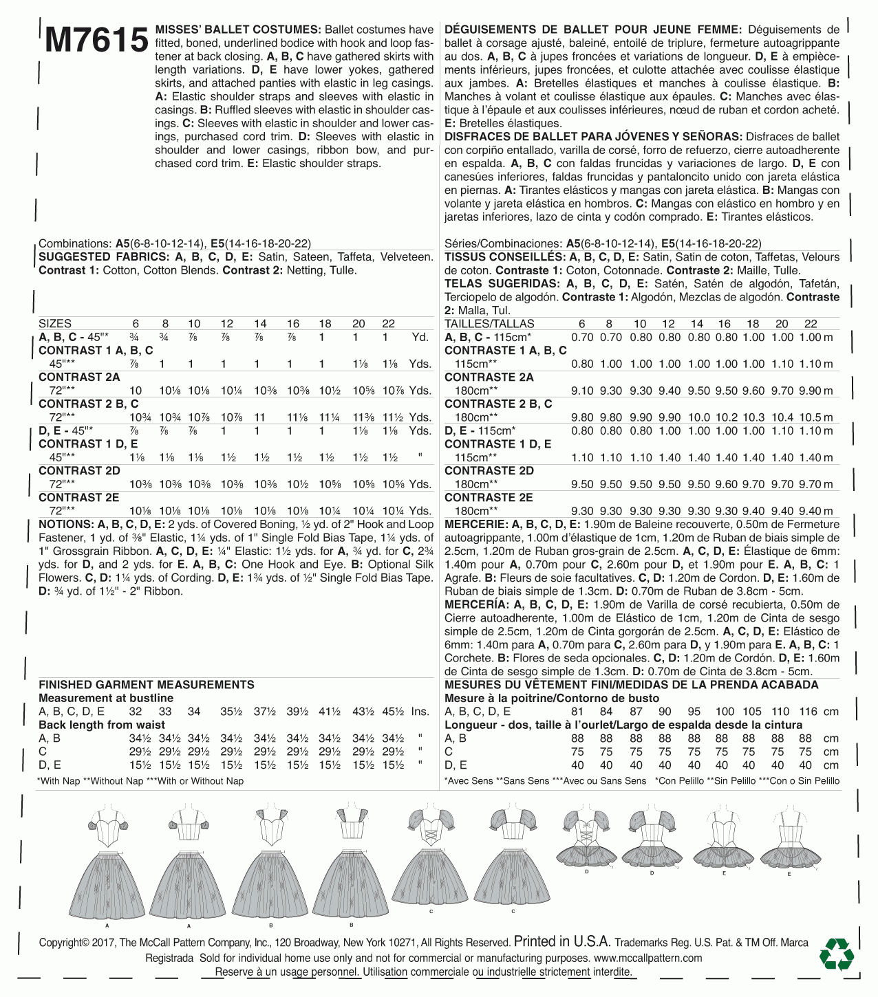 McCall's Pattern M7615 A5 (6-8-10-12-14)