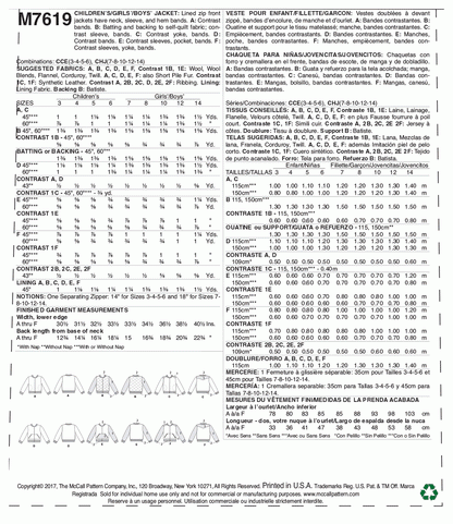 McCall's Pattern M7619 CCE (3-4-5-6)