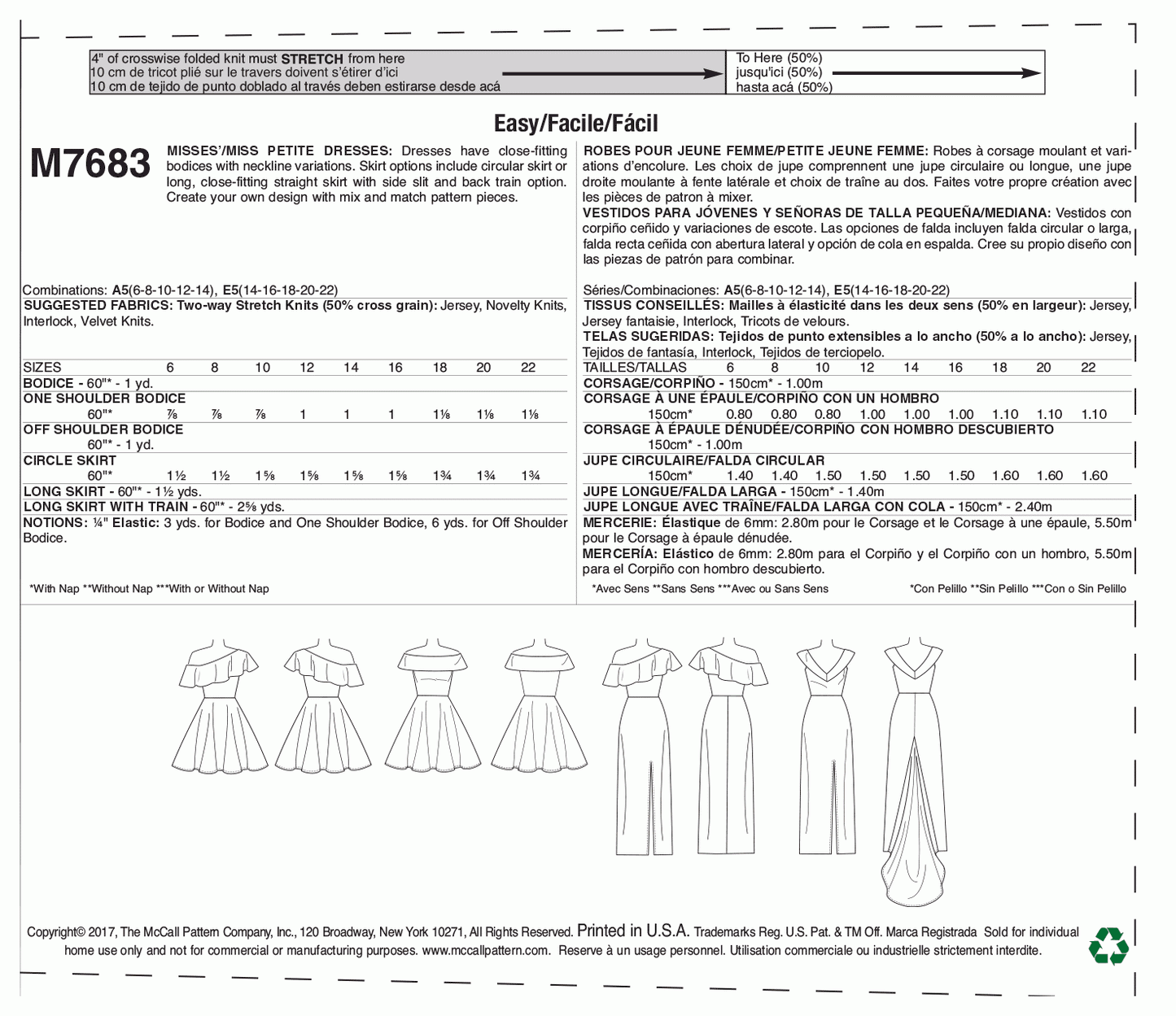 McCall's Pattern M7683 A5 (6-8-10-12-14)