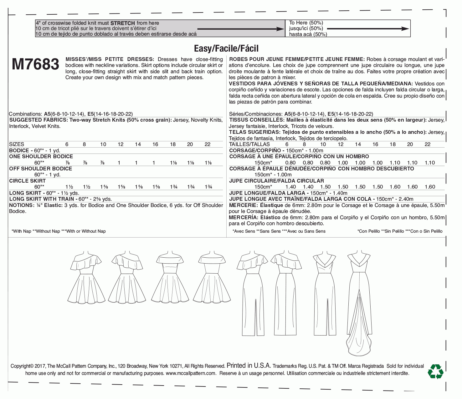 McCall's Pattern M7683 A5 (6-8-10-12-14)