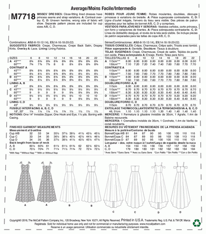 McCall's Pattern M7718 A5 (6-8-10-12-14)