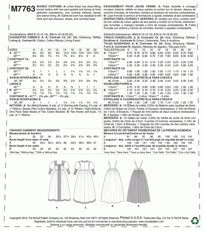 McCall's Pattern M7763 A5 (6-8-10-12-14)