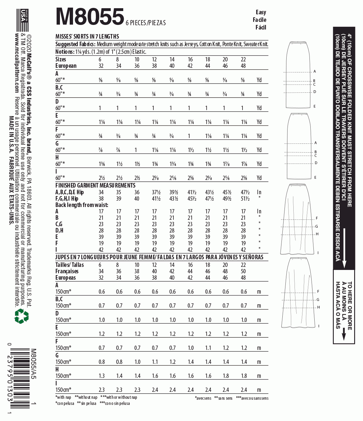 McCall's Pattern M8055 A5 (6-8-10-12-14)