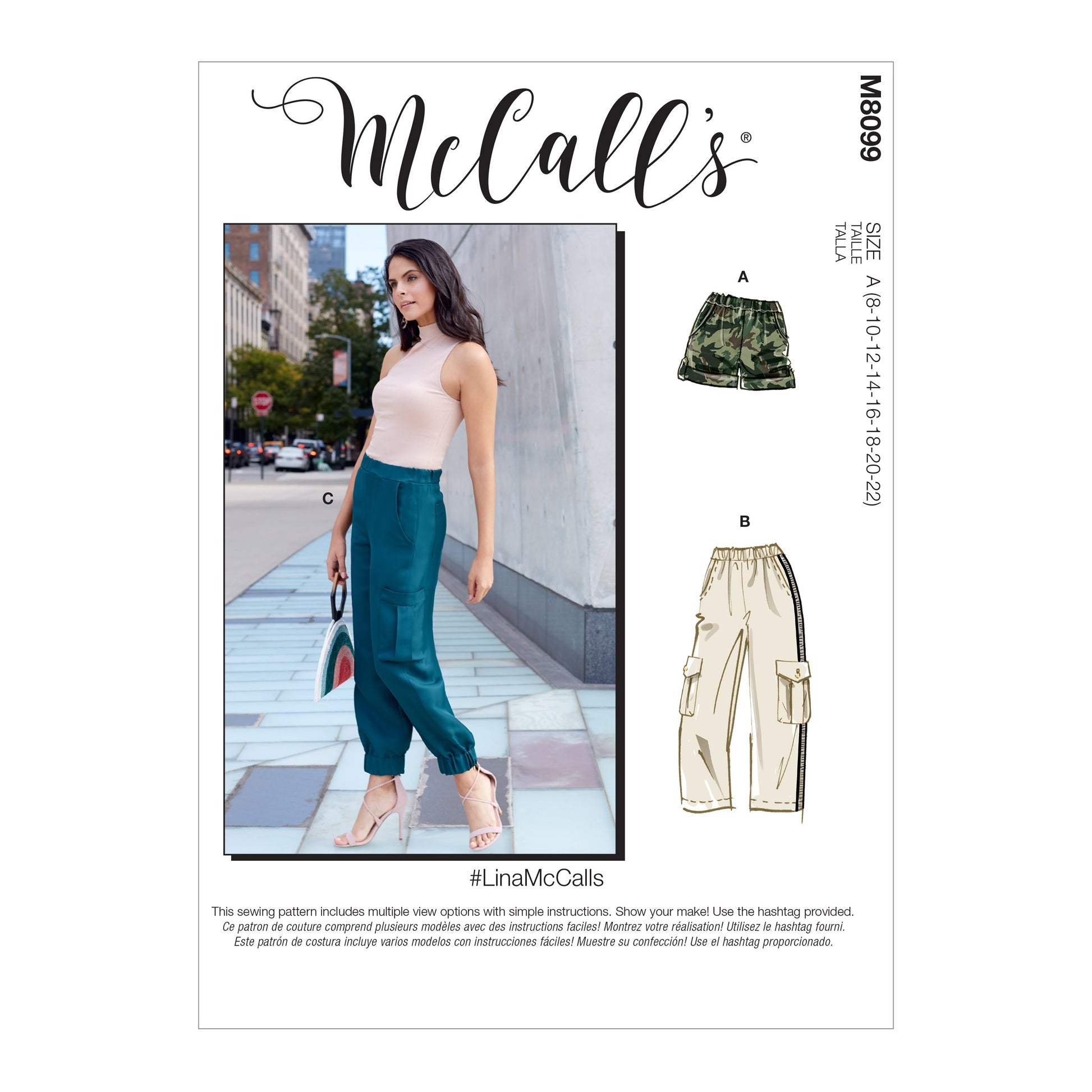 McCall's Pattern Misses' Short Pants M8099 (S-M-L-XL)
