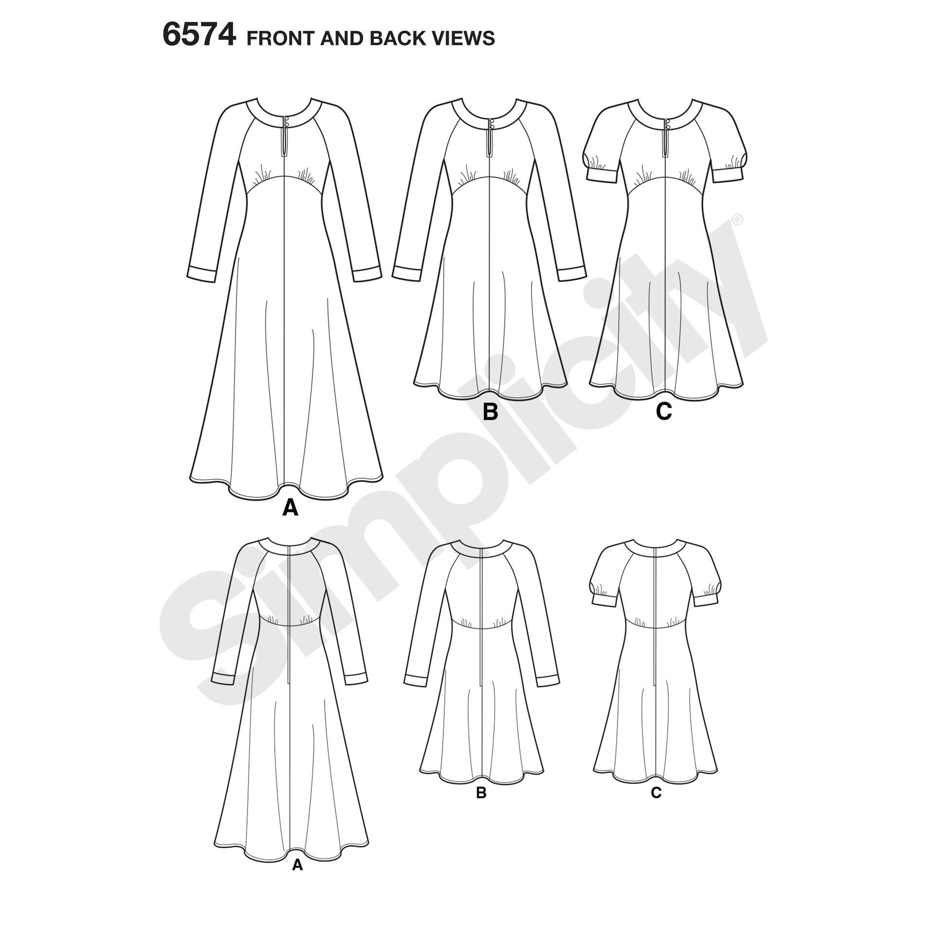 Newlook Pattern 6551 Misses' Gowns