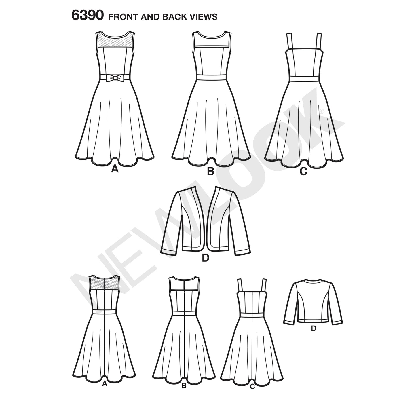 Newlook Pattern N6669 Misses' Fit and Flared Dress With Princess Seam