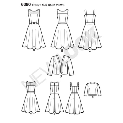 Newlook Pattern N6669 Misses' Fit and Flared Dress With Princess Seam