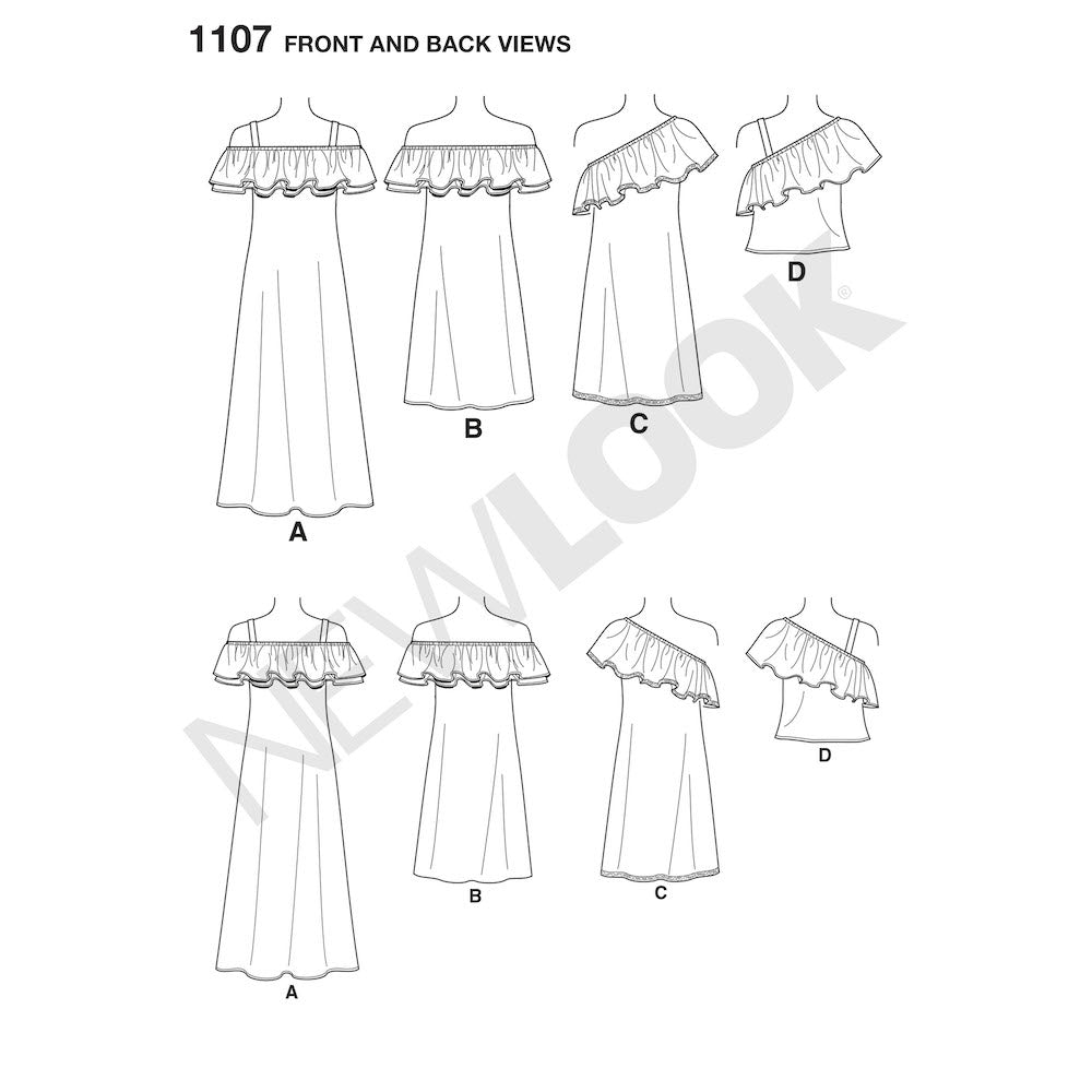 Newlook Pattern 6456 Misses' Easy Wrap Skirts in Four Lengths