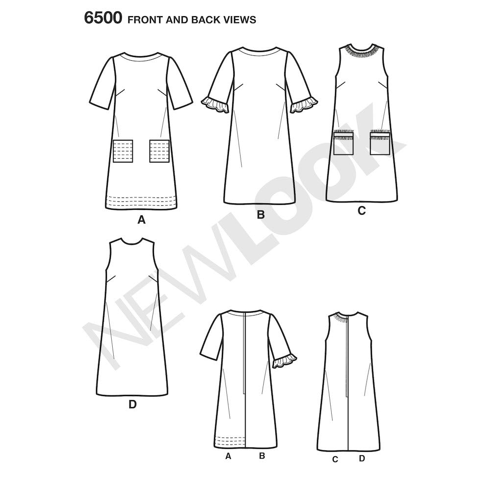 Newlook Pattern 6449 Misses' Easy Shirt Dress and Knit Dress