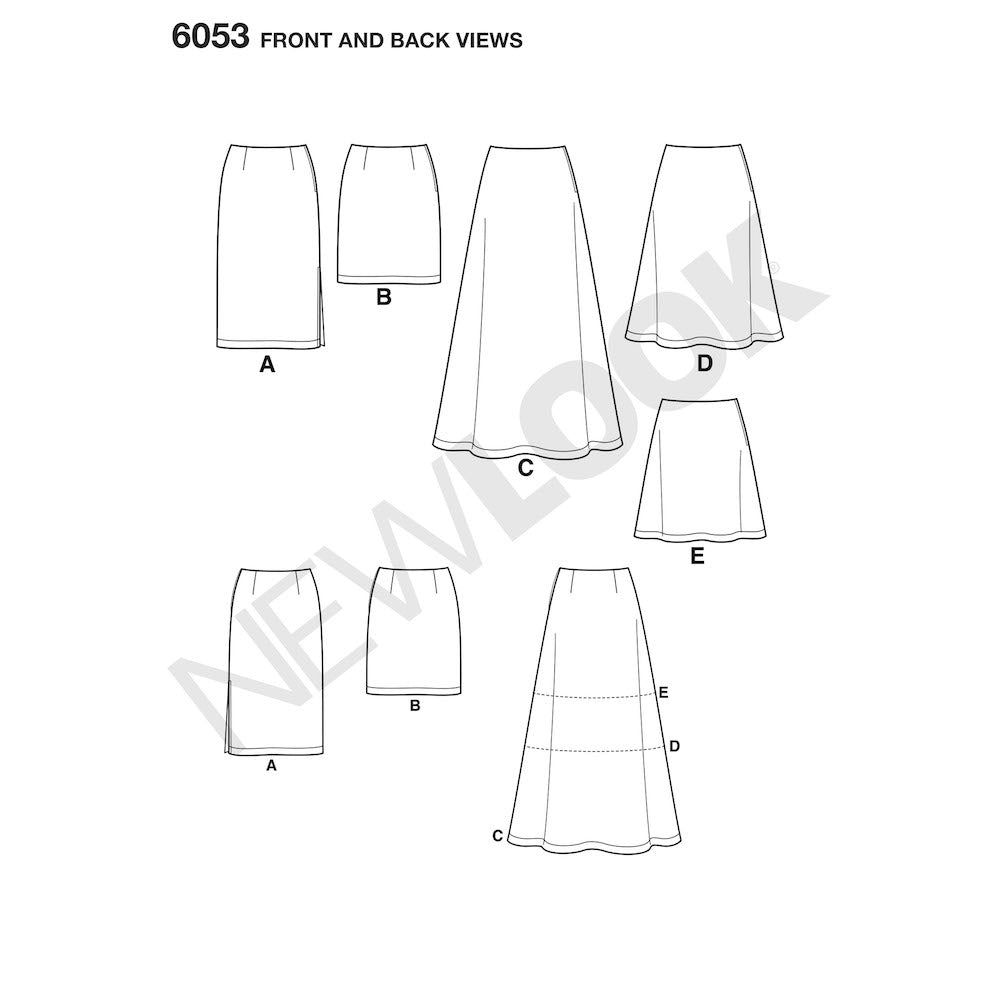 Newlook Pattern 6053 Misses' Skirts – Lincraft