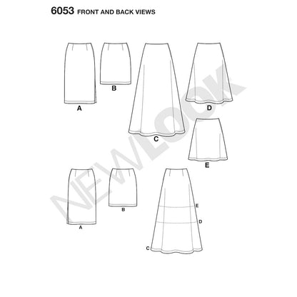 Newlook Pattern 6053 Misses' Skirts