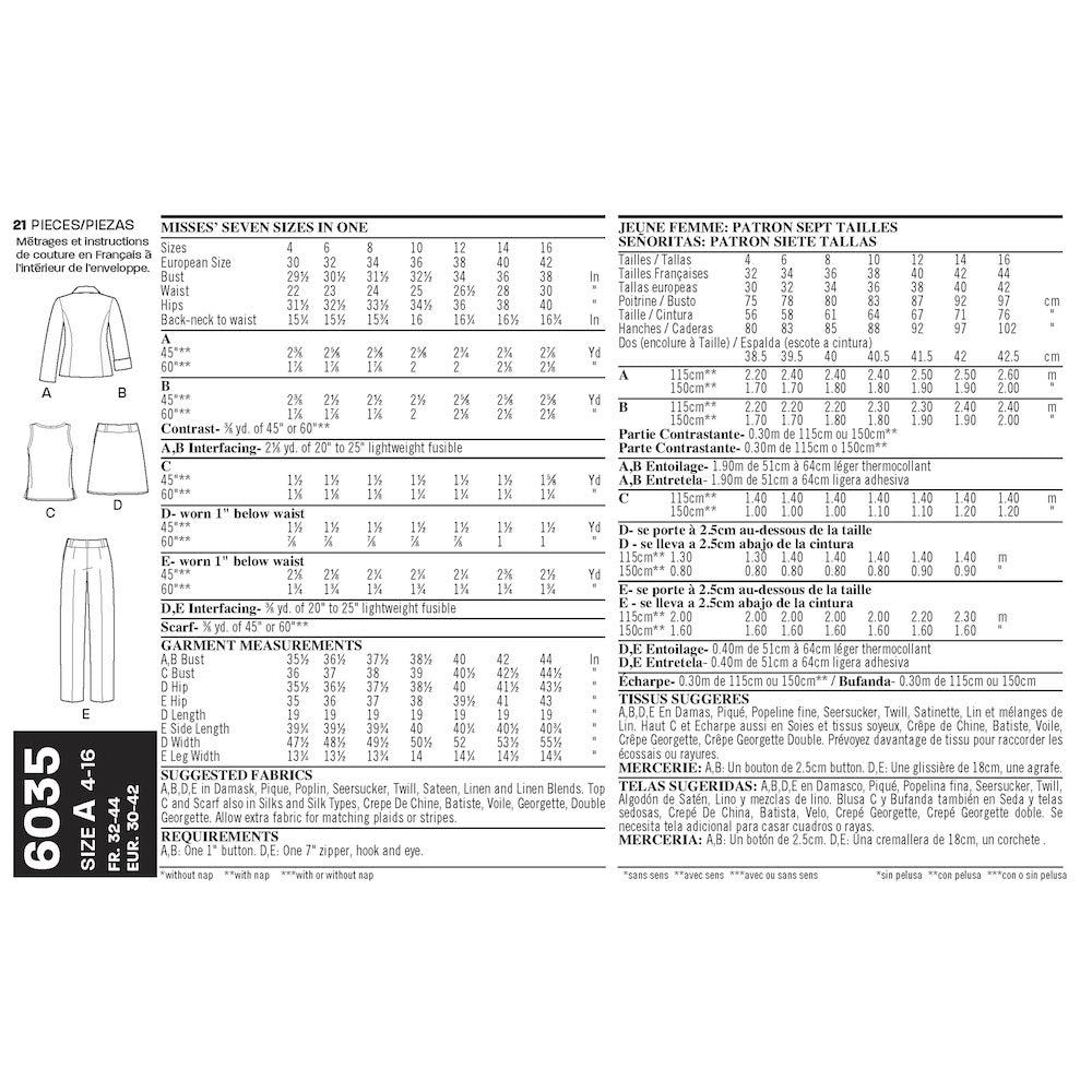 Newlook Pattern 6035 Misses' Separates