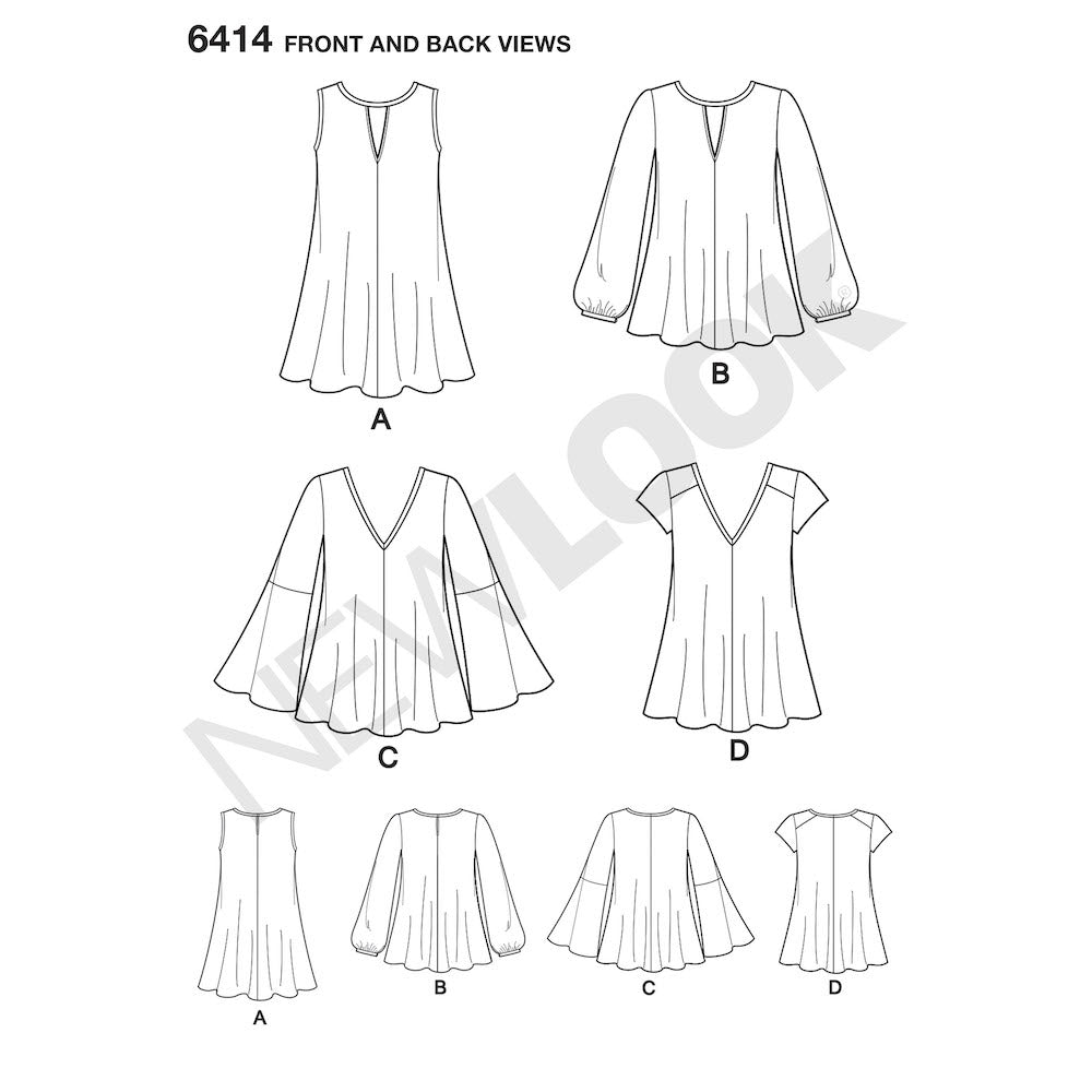 Newlook Pattern 6352 Misses Dresses