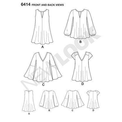 Newlook Pattern 6352 Misses Dresses