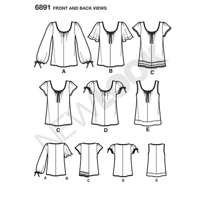 Newlook Pattern 6588 Unisex Tops