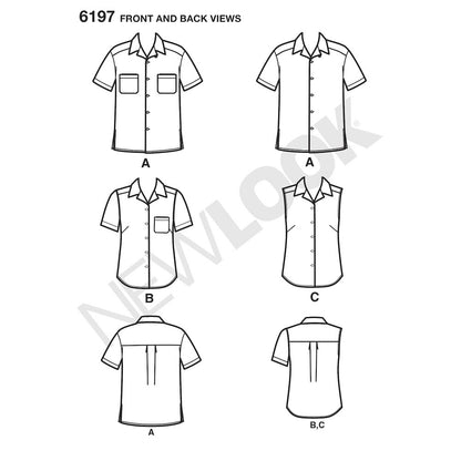 Newlook Pattern 6197 Misses' and Men's Shirts