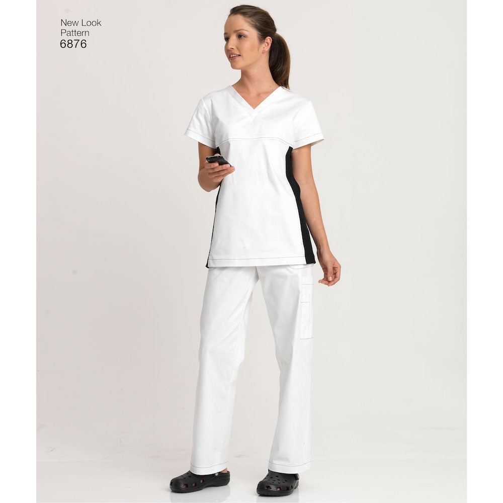Newlook Pattern 6876 Unisex Scrub Top and Pants and Misses Scrub Top ...