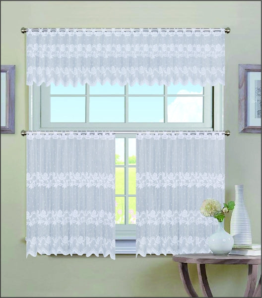 Cafe Curtain Set, Rose- 3pk