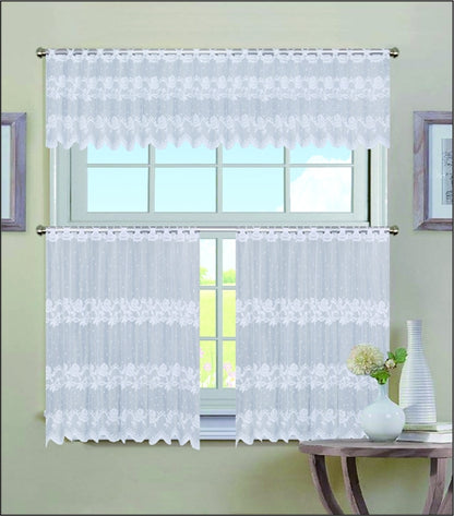 Cafe Curtain Set, Rose- 3pk