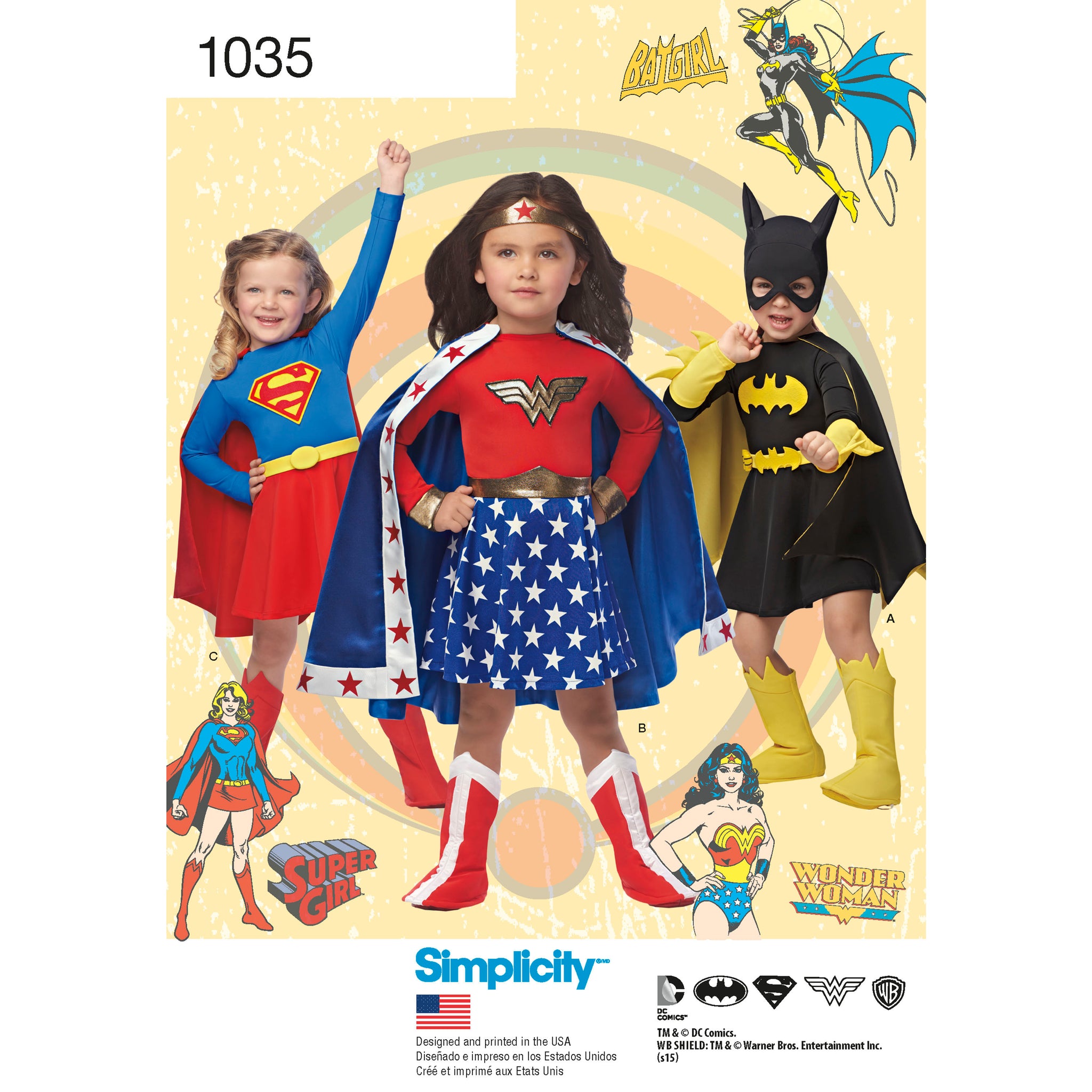 Simplicity Pattern 1035 Child's Wonder Woman, Supergirl & Batgirl Cost –  Lincraft