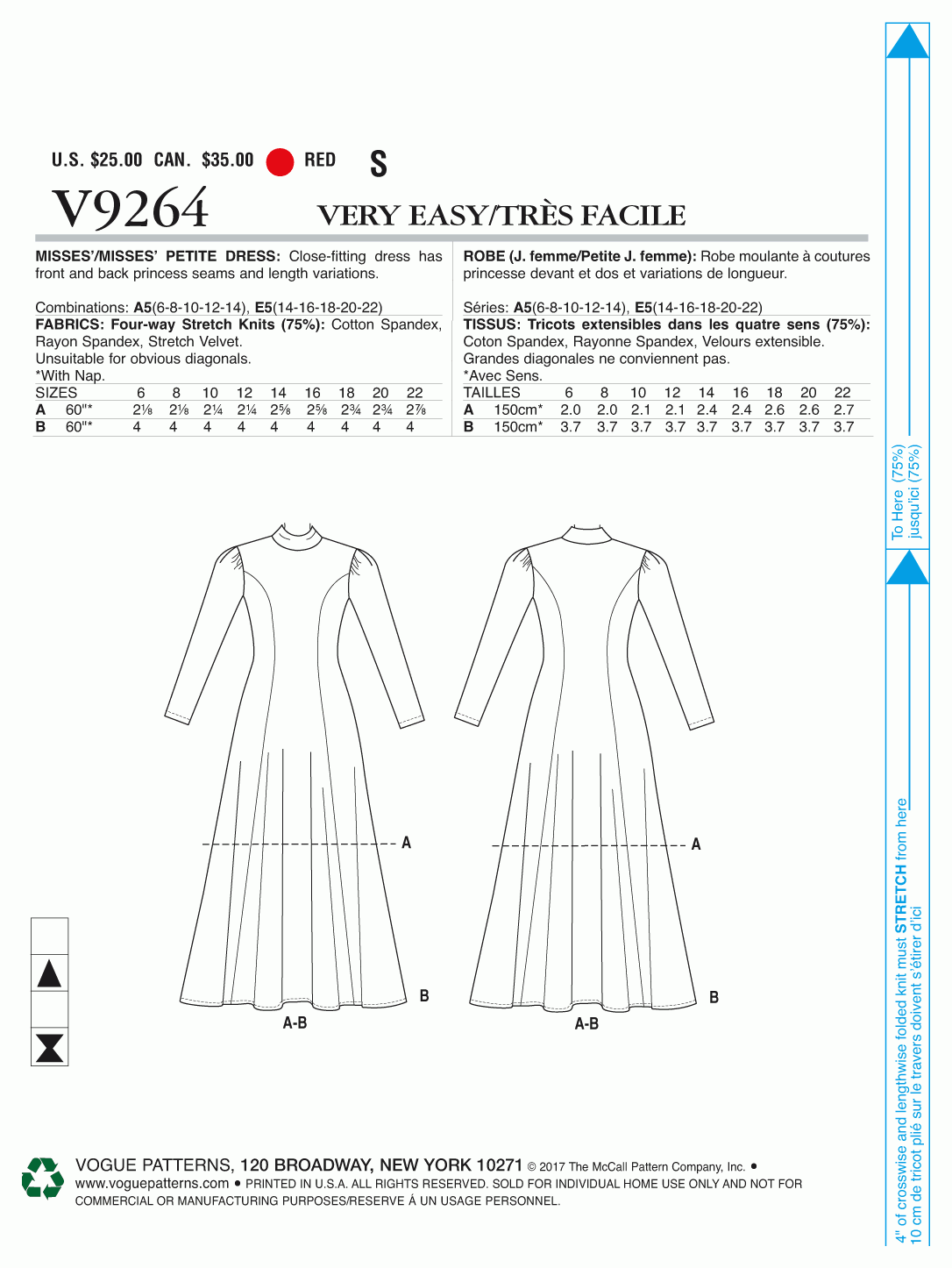 Vogue Pattern V9264 A5 (6-8-10-12-14)