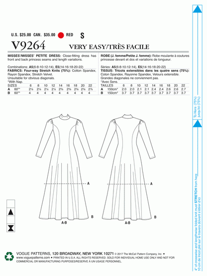 Vogue Pattern V9264 A5 (6-8-10-12-14)