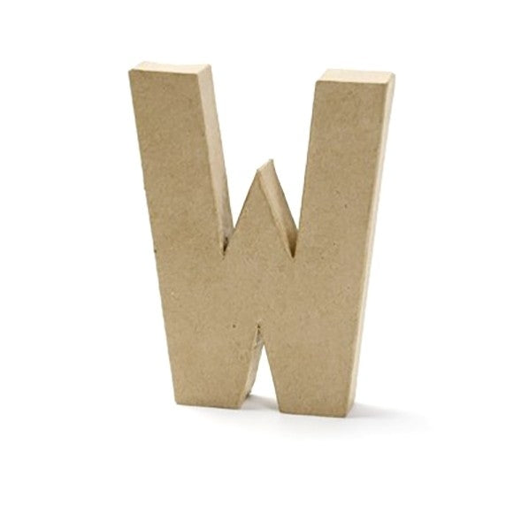 Makr Paper Mache, Small Letter W- 4"