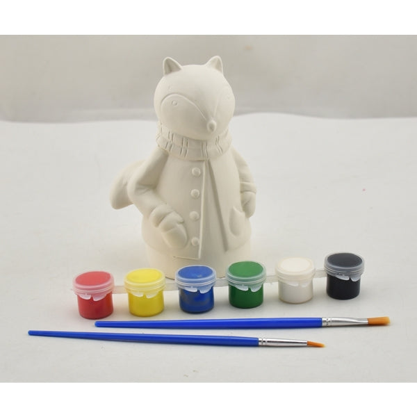 Little Makr Paint Your Own Plaster Bank Kit, Fox