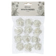 White Craft Roses With Lace 25mm- 12pk