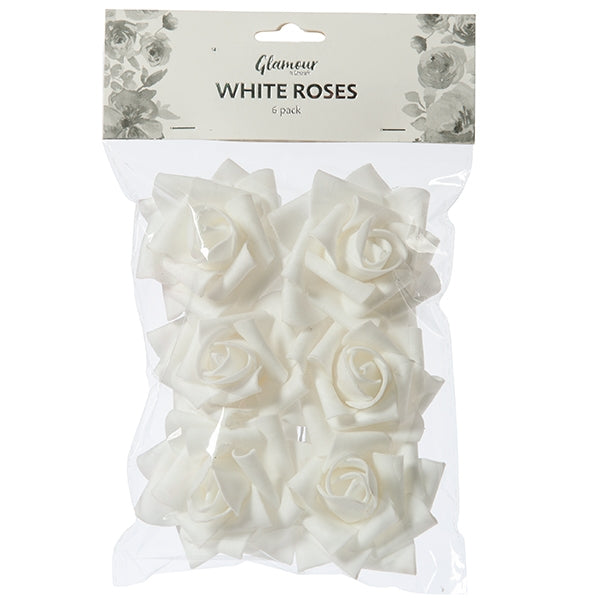 White Craft Roses- 6pk