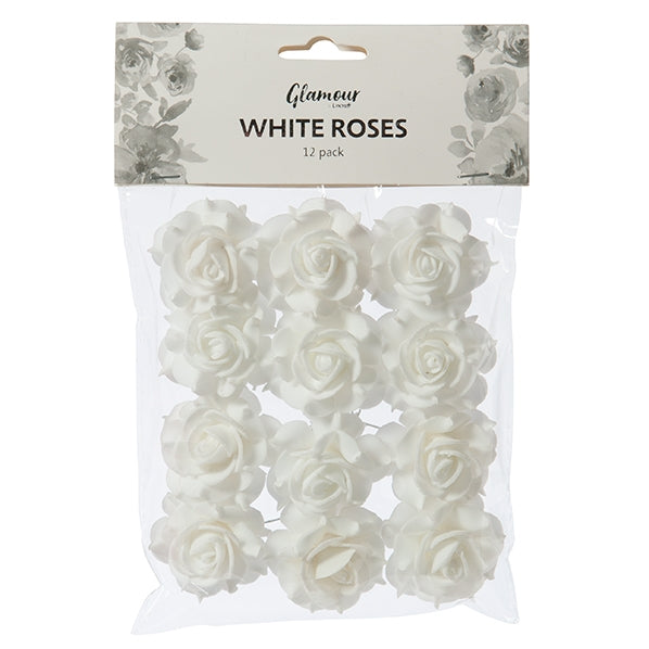 White Craft Roses- 12pk