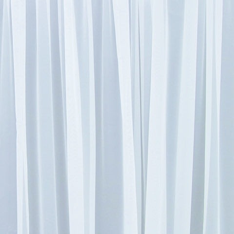 Woven Voile Curtain Pack, White- 213cm Drop